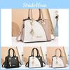 Chic And Versatile Khaki And White Color Block Pu Bucket Bag For Urban Fashion