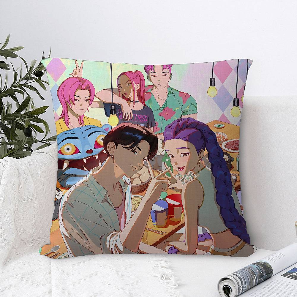 Kpop DDemon HHunters Pillowcase toon Gift Cushion Cover Bedroom Home Sofa Chair Seat Decor pillow case