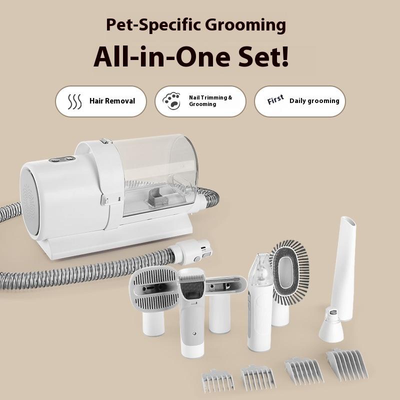 Pet Products Vacuum Cleaner Cat Dog Comb Shaving Hair Suction Machine Electric Push Shear Set