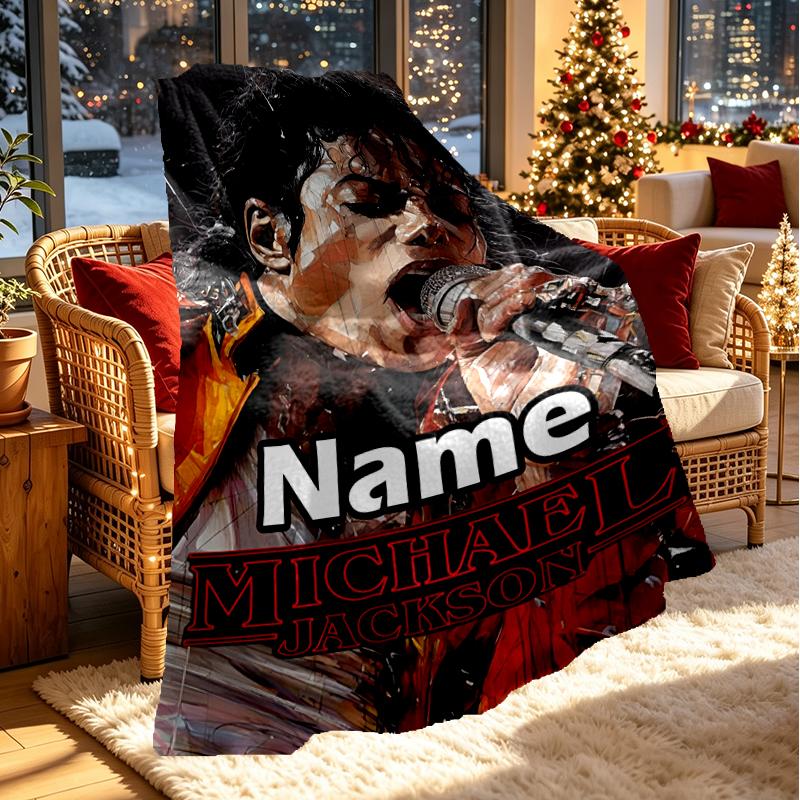 Individuell personalisierte Michael Jackson Print Decke, Heimdekoration, Schlafzimmer, Sofa, Camping, Couch, Geschenke für Geburtstag Weihnachten