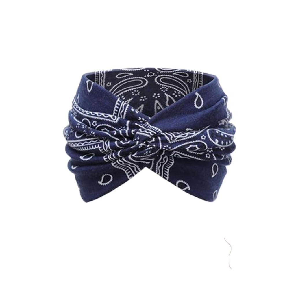 Böhmisches Damen-Yoga-Stirnband – Breit, elastisch, schweißabsorbierend für Laufen & Workouts