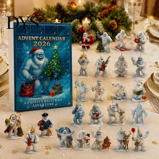 Kerst Adventskalender 2026, 24 Dagen Zee Schildpad/Big Foot/Schotse Hooglander/Hond Ornamenten Duitse Herder Decor Aftelkalender, Verzamelaar