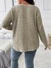 2025 Autumn/Winter Plus Size Women's V-Neck Long Sleeve Ribbed Loose Top