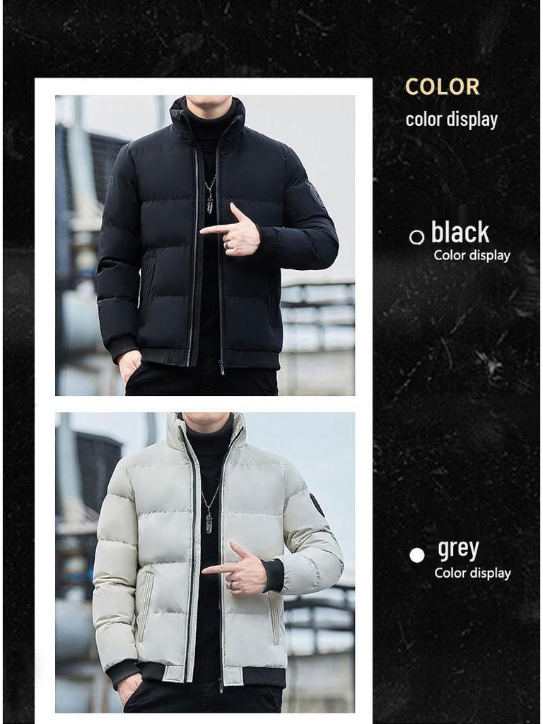 Men's Trendy Winter Cotton Padded Jacket - Korean Style Velvet Thickened Coat