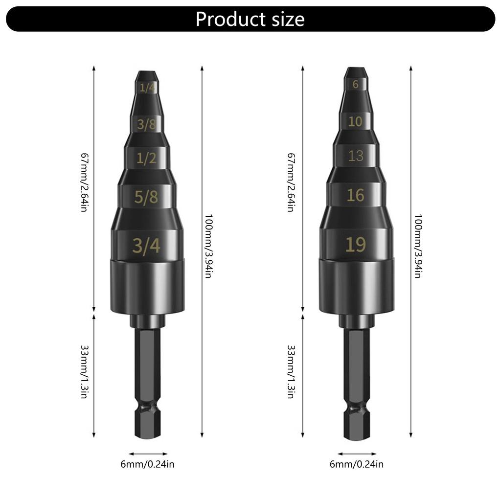 Pipe Stretcher Expander Tool 5 in 1 Flaring Kit for 6/9/12/16/19mm Tubes with Hexagonal Shank Suitable for Engineering