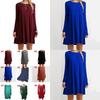 Elegant Women Autumn Fashion Basic Loose Slim Long Sleeve Mini Dress In S-5xl