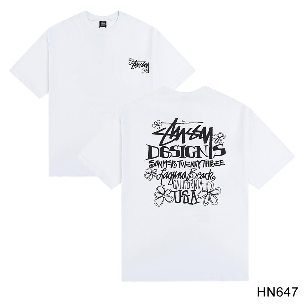 Stussy 2025 Sommer Neues Hochwertiges Rundhals-T-Shirt aus Baumwolle für Männer und Frauen Klassisches Logo mit neuem Musterdruck Paar-T-Shirt