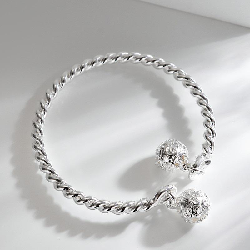 Ding Dang Bracelet: Personalized Double Palace Bell with Twisted Wire