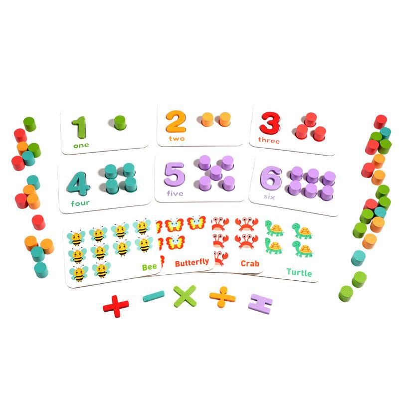 Math Education Early Aid Wooden Counting And Number Operations Puzzle For Kids