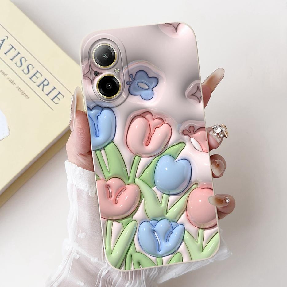 For Realme C67 4G Case RMX3890 Cute Panda Cartoon Cover Anti-Drop Phone Case For Realme C67 RealmeC67 4G Back Covers Soft Fundas