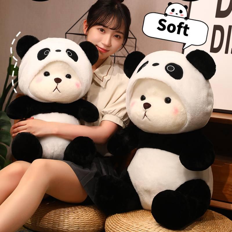 Süßer Bär verwandelt sich in Panda Plüschtier Spielzeug für Jungen und Mädchen Geburtstagsgeschenk Schlafkuschler
