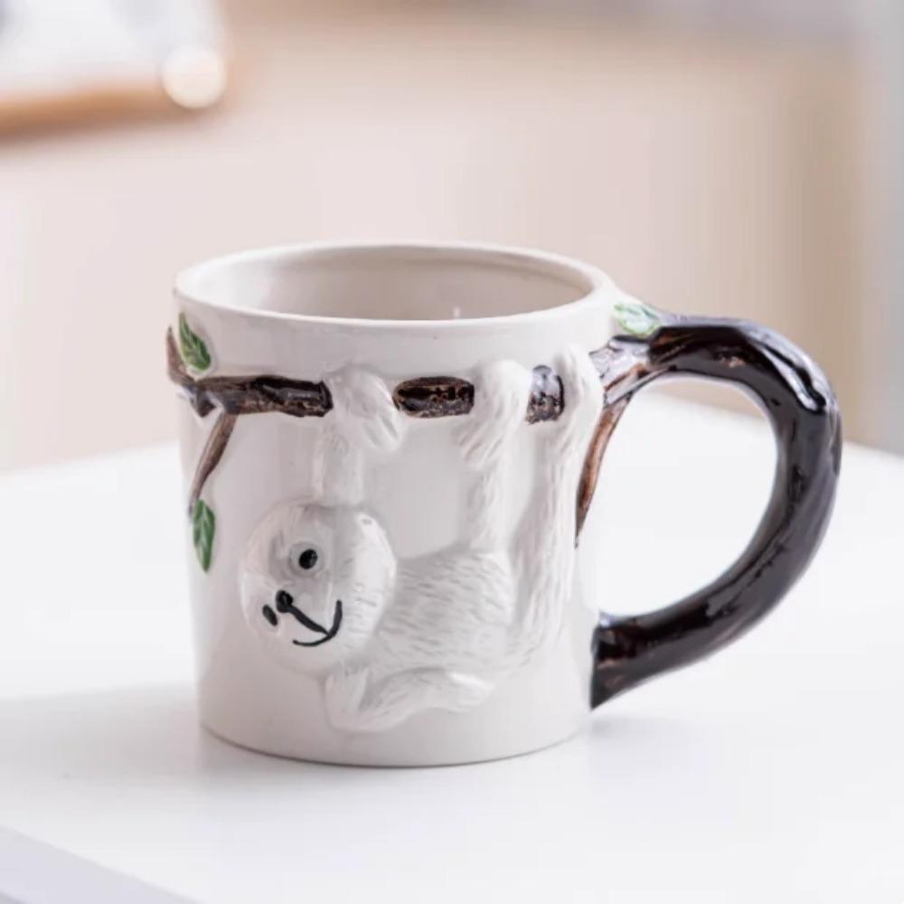 Hand Drawn 3d Ceramic Animal Water Cup Tiger Flamingo High-Value Creative Design Dining Table Items Ceramic Water Cup Gifts