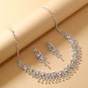 Bridal Jewelry Set: European & American Style White Crystal Rhinestone Necklace and Earring Set