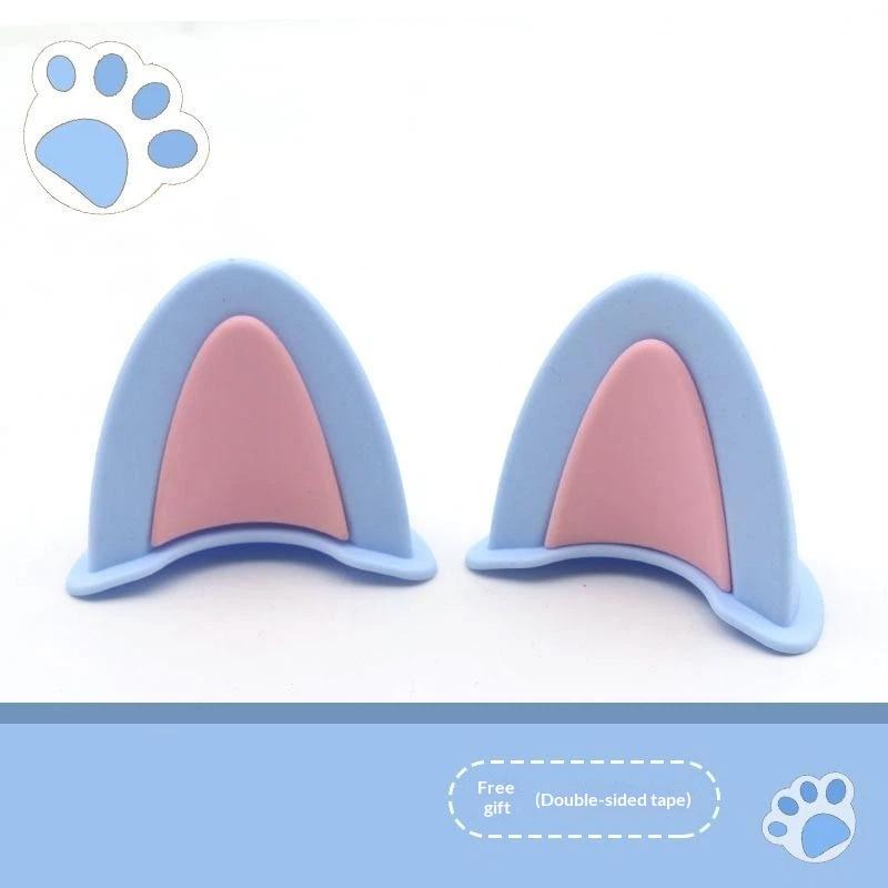 Soft ABS Bear Ear Helmet Decorations 1 Pair Adorable Appearance Easy to Install for Outdoor Riding Sports Helmets