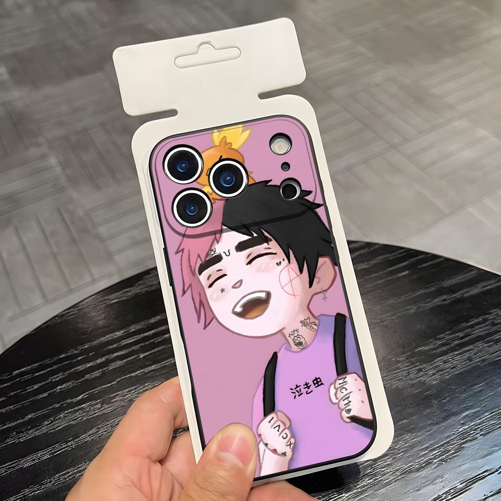 

L-Lil Peep Anime Phone Case For IPhone 17 Air 16 E Pro Max 15 14 13 Mini 12 Pro 11 Max Plus Black Soft Shell iPhone 13 Mini