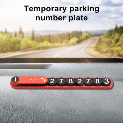 Temporary Parking Phone Number Plate Metallic Adhesive Pad Privacy-Protecting Phosphorescent Numbers Magnetic 5 Number Sets Phone Number Card