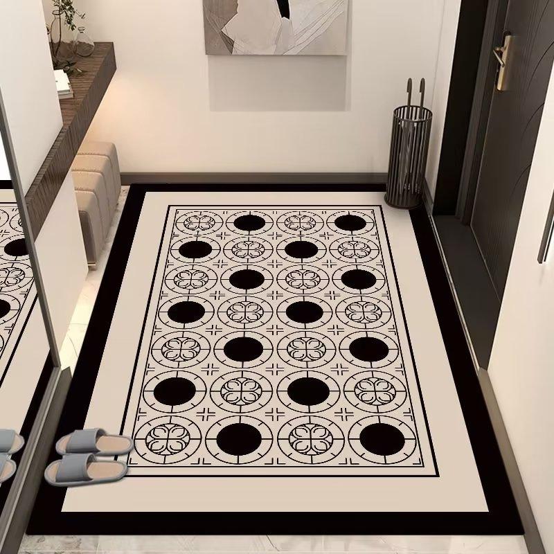 European Classical Entrance Carpet Square Foyer Entrance Floor Mat Floor Mat Bathroom Absorbent and Dirt Resistant Floor Mat