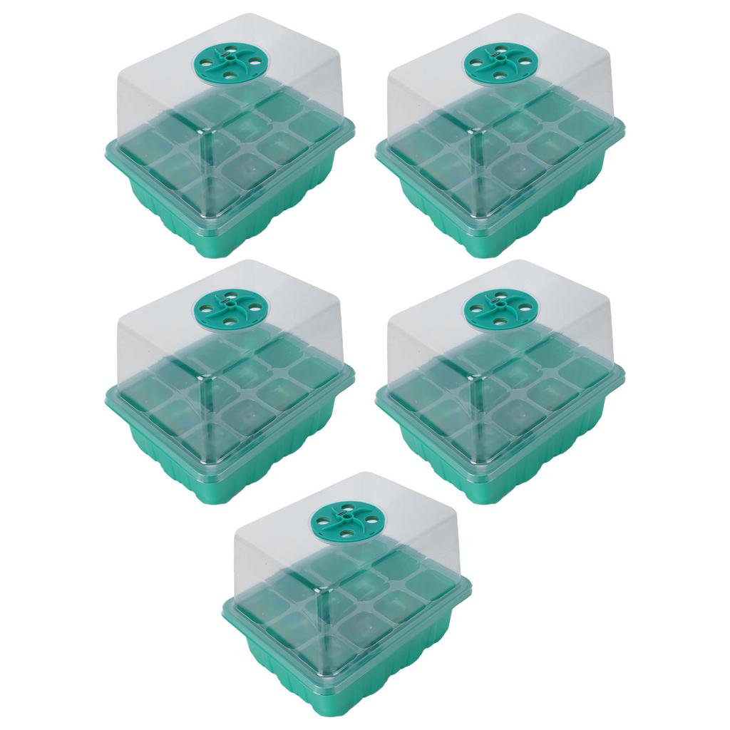 12 Cells Plant Germination Tray Kit Plant Starter Tray with 8 LED Grow Lights for Indoor Gardening