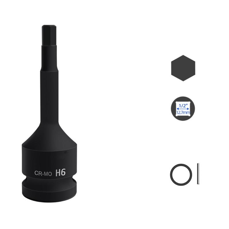 Durability 22mm Hex Impact Bit Socket 1/2Inch Drive Chrome Molybdenum Steel for High Torques Applications for Mechanics