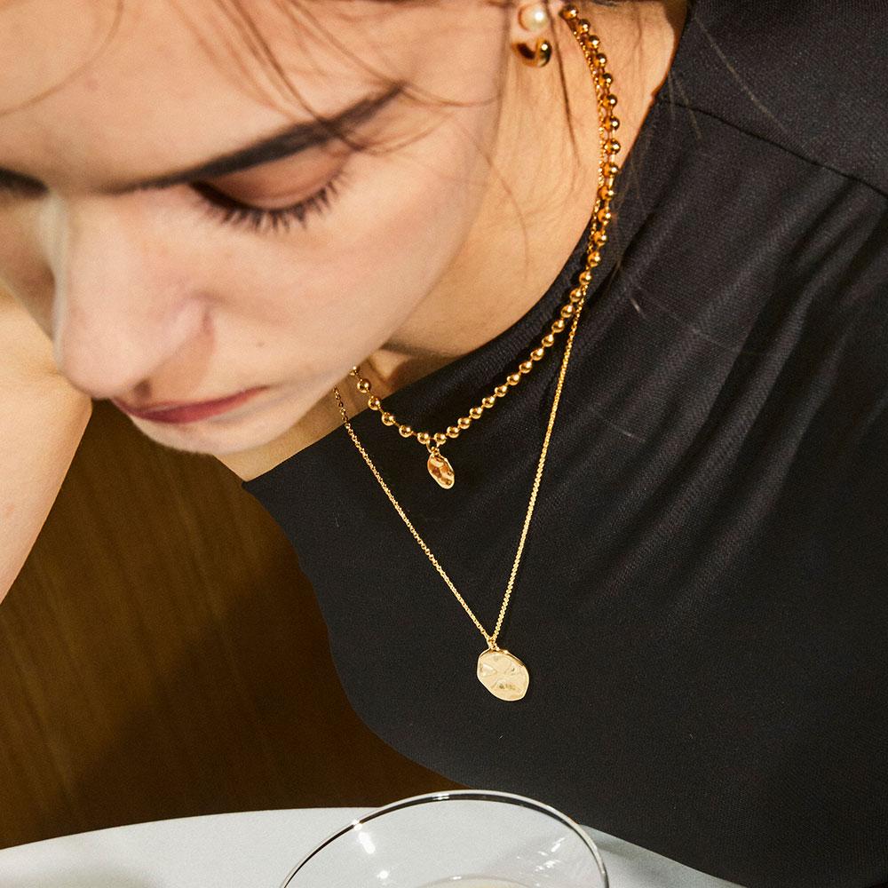 Ostkaka Femina Ball Chain Necklace Gold
