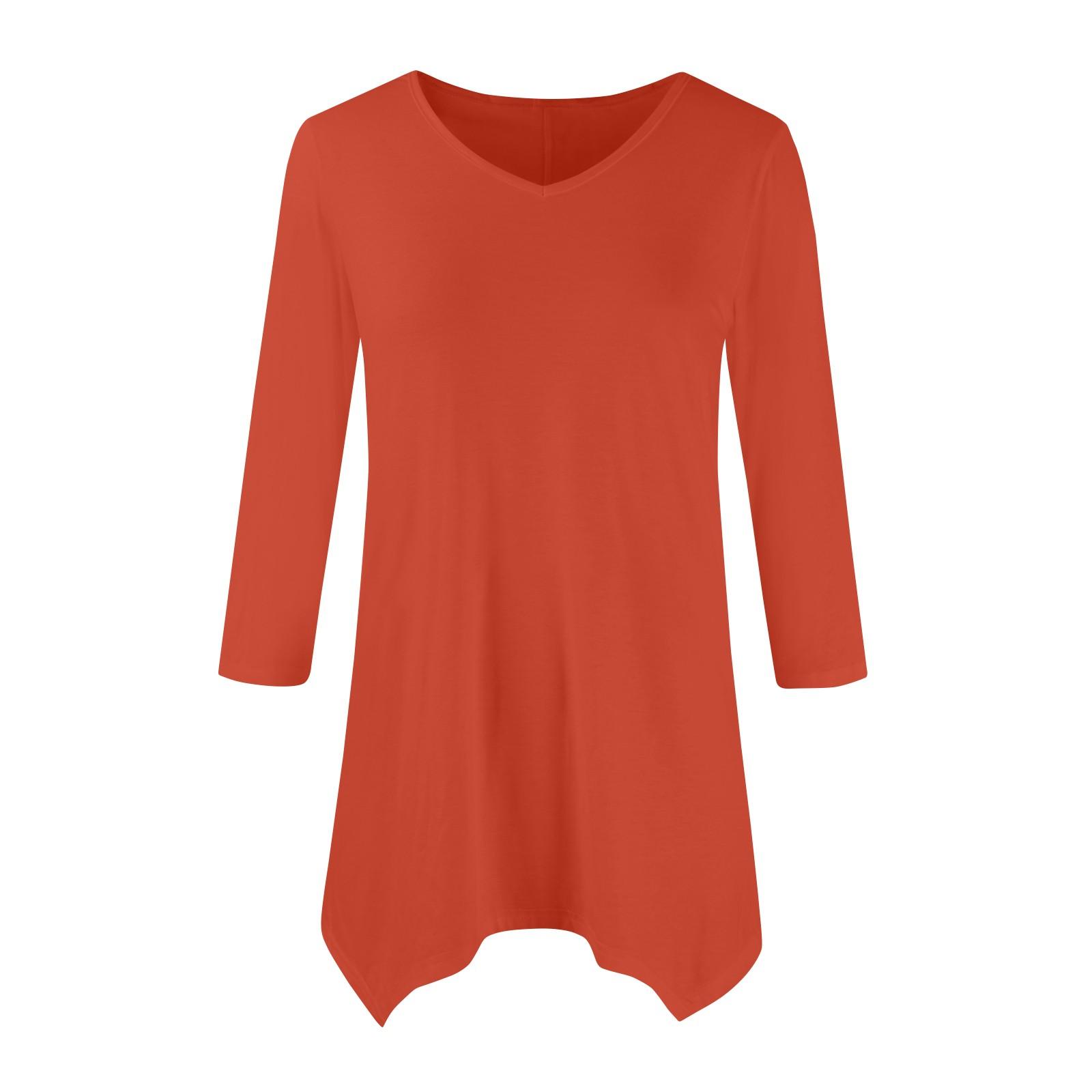 

Женская мода повседневная рубашка с V-образным вырезом и рукавами-семью точками, свободный удобный топ с поясом S шафрановый