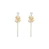Fairy Tassel Pearl Bow Earrings In S925 Silver