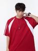 Camiseta Deportiva Casual Unisex con Bloques de Color y Hombro Caído, Cuello Redondo - Ideal para Uniformes de Equipo