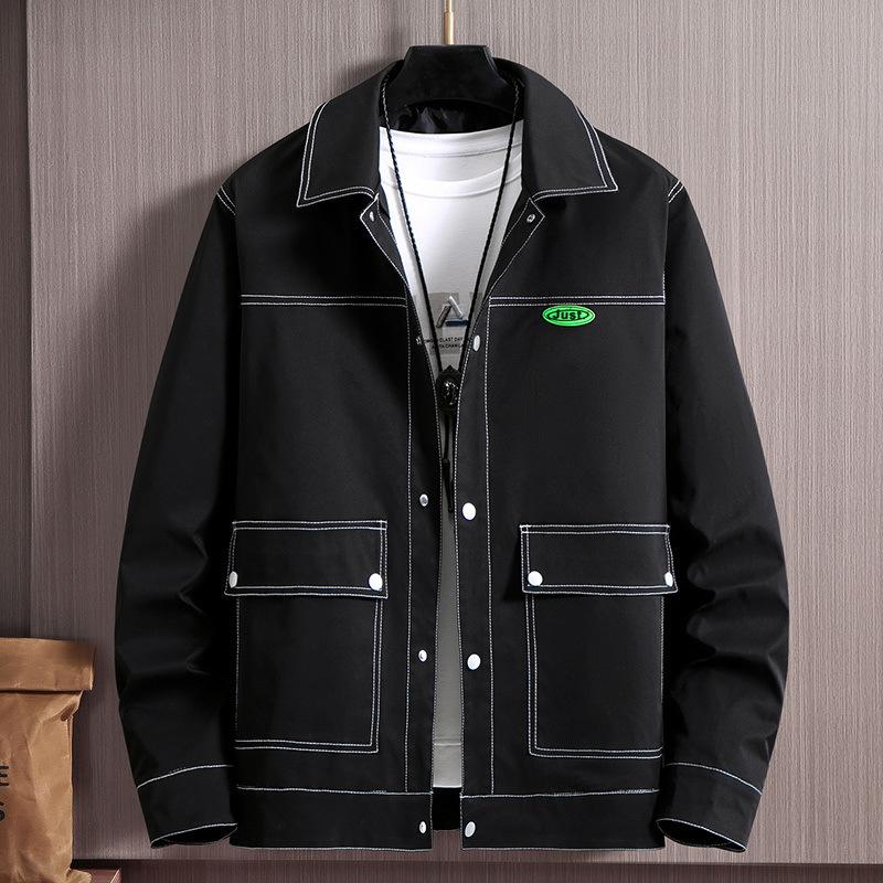 

Spring Trendy Fat Denim Jacket Men s Loose Trendy Brand Clothes Versatile Plus Fat Plus Size Men s Work Jacket 9XL
