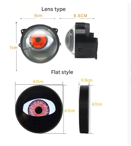 3 Inch Dynamic Devil Eye LED Car Light Headlight Assembly 6 Mode 3D Modified Eagle Eye Light With Remote Modification Kit