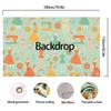 2D Marble Green Gold Birthday Photography Background, 2D Flat Printing Floral Backdrop