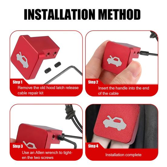 Maniglia Latch Cofano, Kit di Riparazione Resistente in Lega di Alluminio, Parte di Ricambio Facile da Installare per Honda Civic 1996-2011