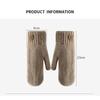 Plush Thickened Warm Finger Mittens Double Layer Warm Knitted Gloves Fashion Gloves  Cold Outdoor