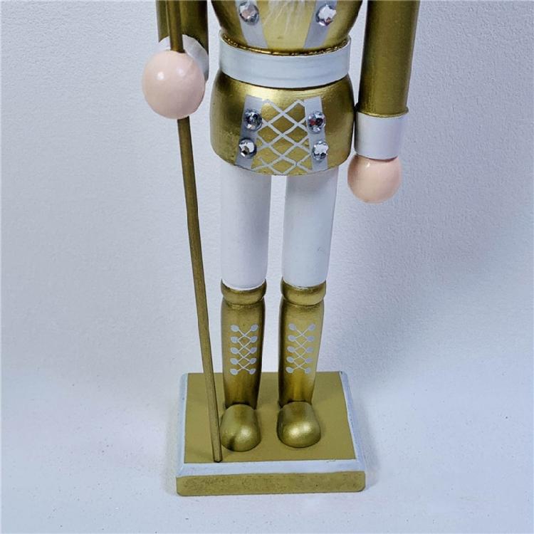 12 Inch Wooden Nutcracker Soldier King Figurine Christmas Decor for Shelve Table