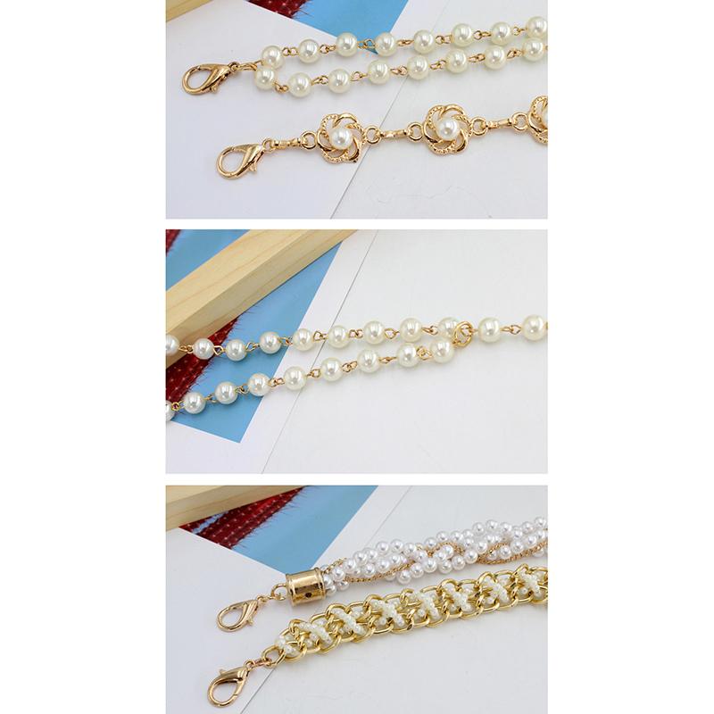 Gespleißter Perlen Damen Gürtel Elegant Vielseitig Elastische Taille Design Mode Perlenbesatz Vielseitig Frühling Sommer