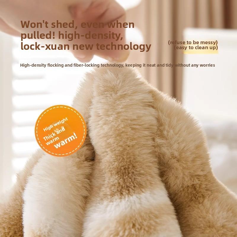 Winter Rabbit Fur Sofa Cushion Autumn-Winter Fixed Anti-Slip Seat Pad Thickened Warmth Sofa Cover Thickened Warmth Sofa Cover