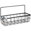 Black metal kitchen shelf, hanging on a rail, RADKA, 30x10.5x17cm