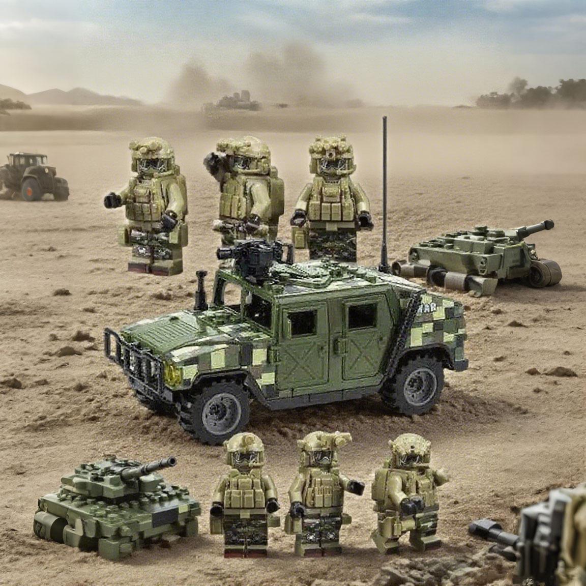 Desert Special Forces Off-Road Vehicle Model Building Blocks Military Toy Set for Kids