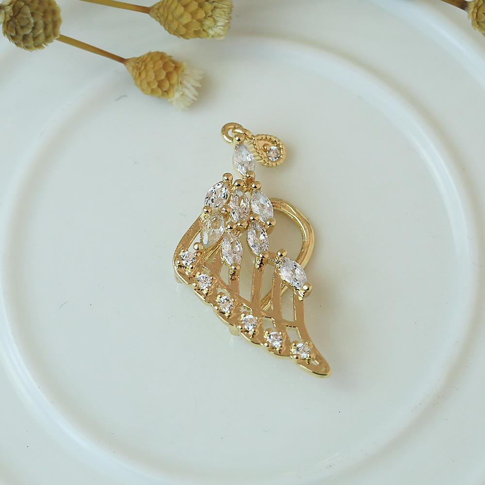 Fashion Angel Wings Zircon Earrings Women'S (Single) Stud Earrings Ear Clips Crystal Ear Jewelry