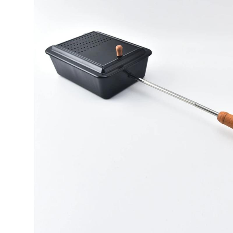 Cast Iron Popcorn Pot Anti-stick Camping Cookware DIY Homemade Popcorn Making Kitchen Tool