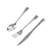 Thickened Stainless Steel Cutlery Set: Ceramic Plate, Steak Knife, Fork, Spoon - Three-Piece Western Dining Set