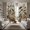 2pcs of HD Small Fresh Leaves Decorative Curtain Yellow Digital Printed Curtain Home Decoration Style Decoration Living Room Bed