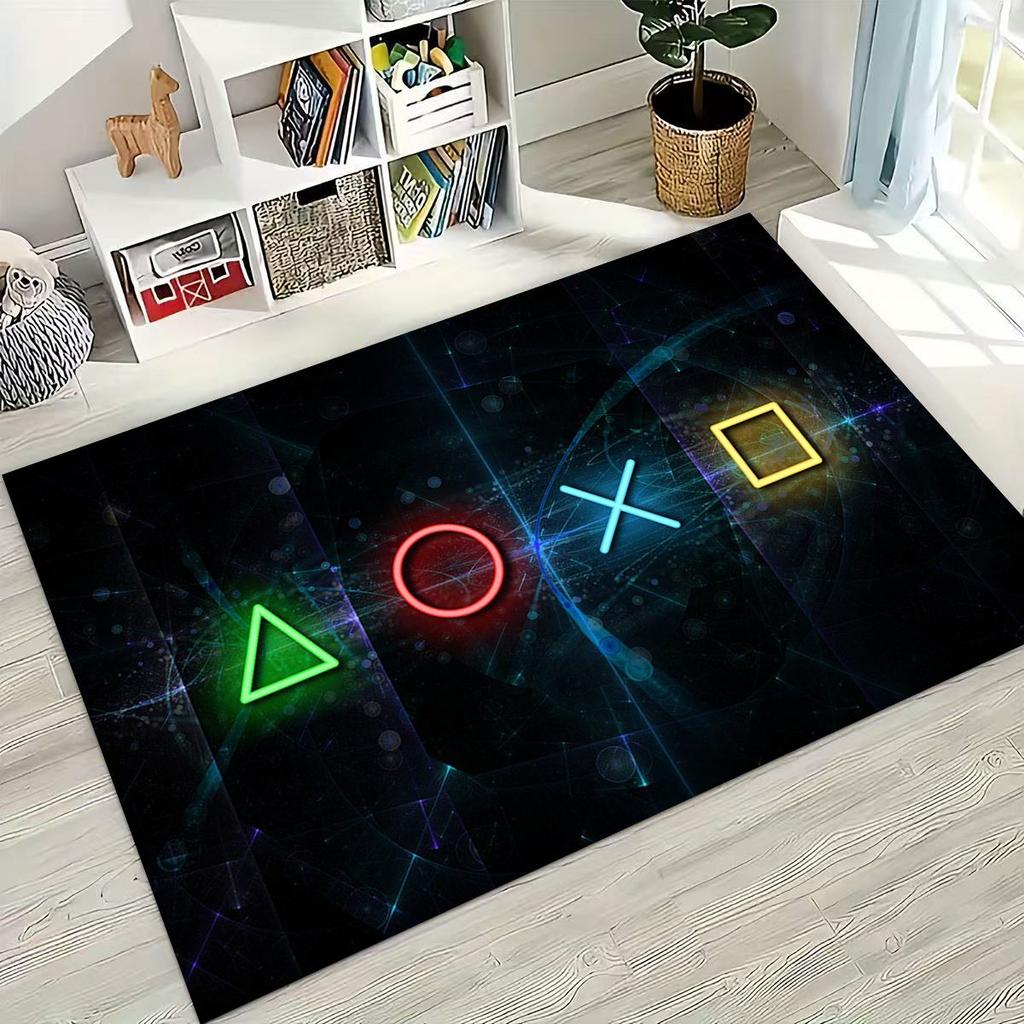 3D Retro Gamer Zone Spielteppich mit Controller-Motiv, ideal für Schlafzimmer, Wohnzimmer, Sofa, Wohnzimmer und als Fußmatte. Rutschfeste Bodenmatte für Kinder.