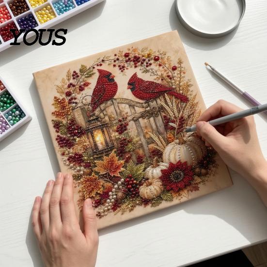 Autumn Faux Pearl Painting Kit Kit, DIY Pumpkin Turkey Art for Adults Sunflower 3D Wall Craft Handmade Fall Home Decor Easy Kits Kids
