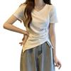 Plus Size Women's Summer 2025 V-Neck Short Sleeve T-Shirt, Belly-Covering Design