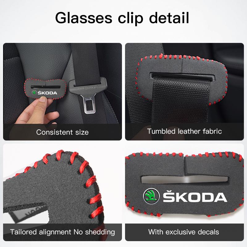 Car Styling Safety Belt Buckle Cover Anti-scratch Protector For Skoda Kylaq Elroq Kodiaq Octavia Enyaq Kamiq Rapid Superb Karoq
