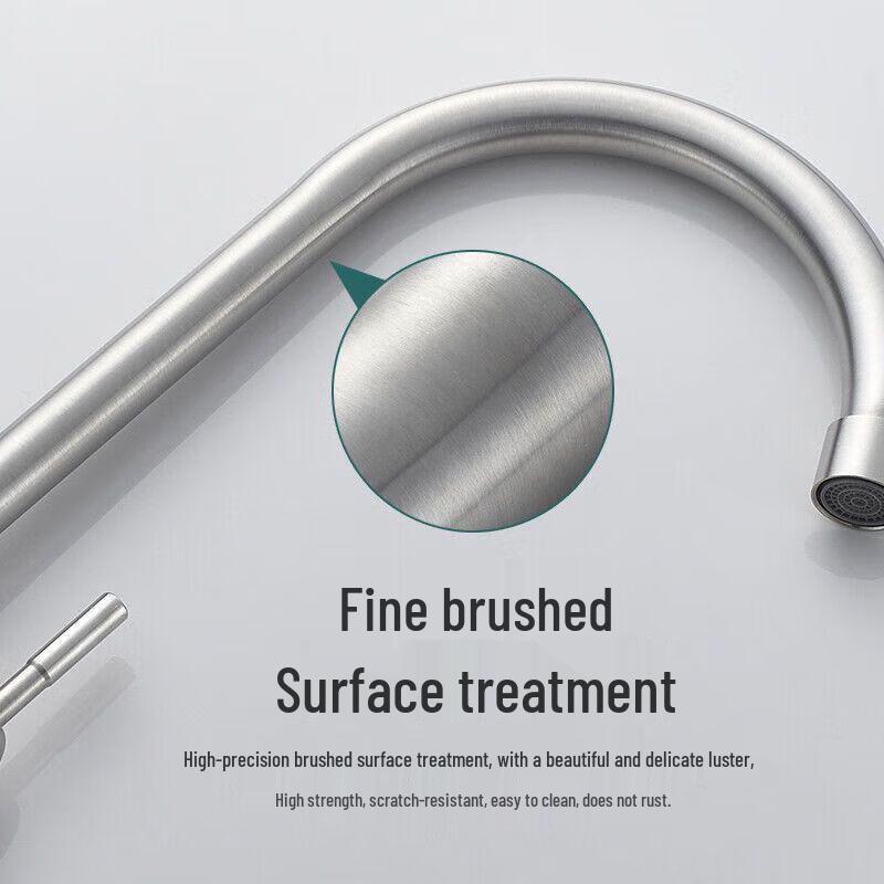 LINDONG 304 Stainless Steel High Arc Pull-Out Kitchen Faucet