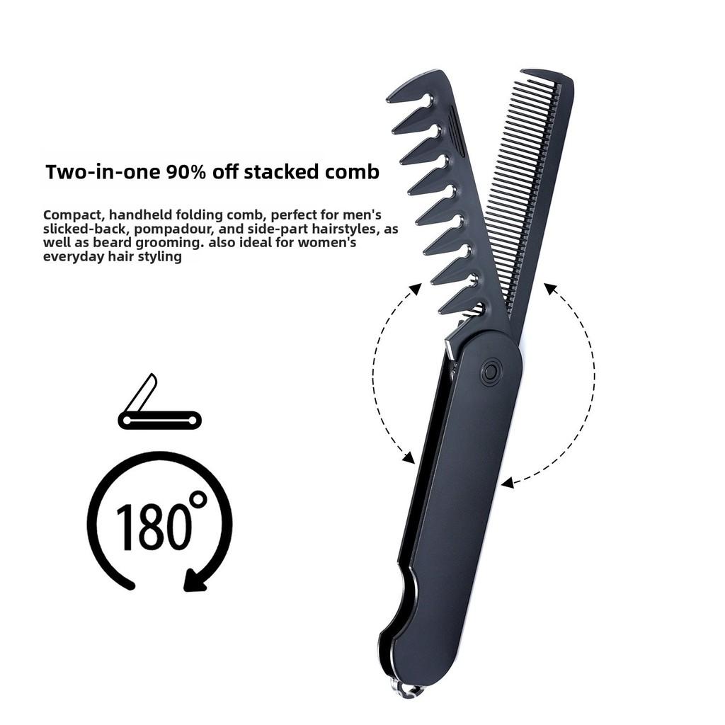 Folding Mens Comb With Abs Material For Travel And Styling Convenience