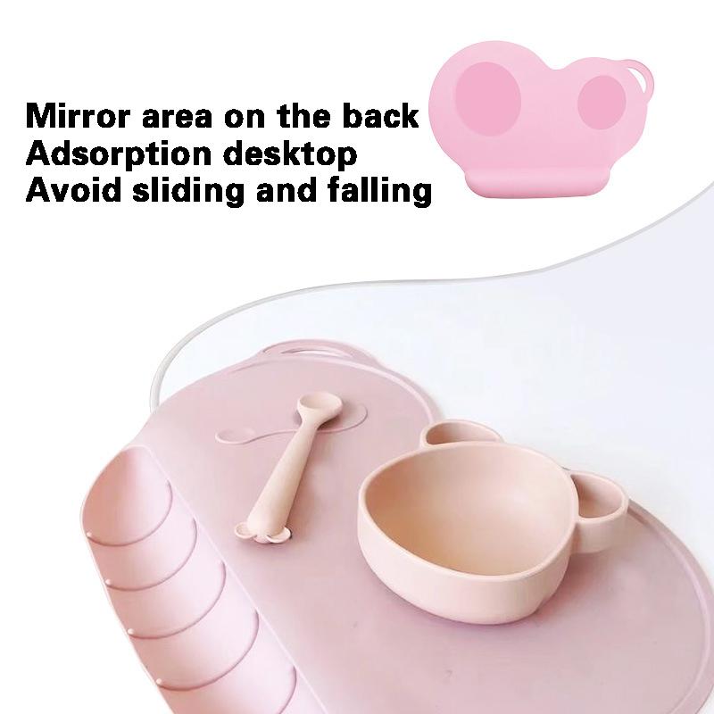 Non-Toxic Silicone One-Piece Placemat Cloudy With Pocket Baby Silicone Dinner Plate Suction Bowl Children'S Tableware