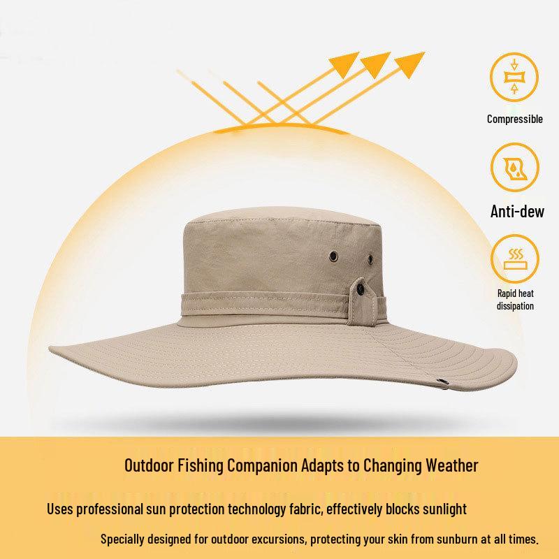 Men's Wide Brim Sun Protection Hat for Spring/Summer: Fishing, Outdoor, UV Protection, Mountaineering