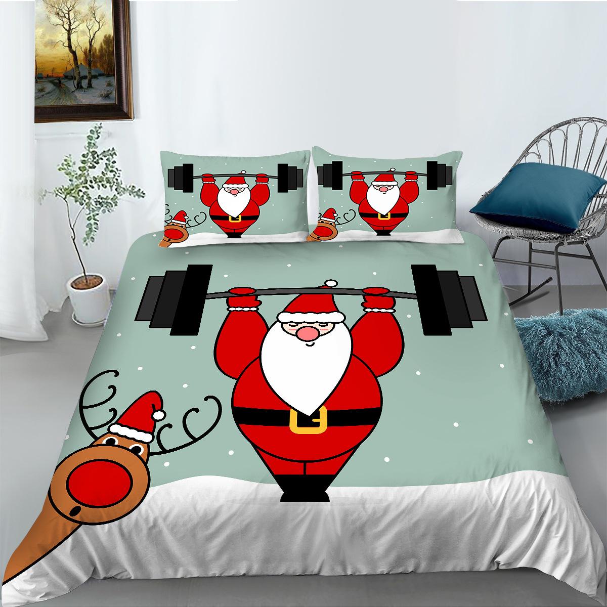 

Пододеяльник Наволочка Набор из двух или трех предметов Рождественский подарок Полиэстер 3D цифровая печать EU single 135*200